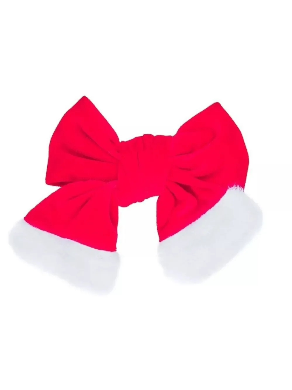 Celebrate Together oversized red velvet bow hair clip with white trim